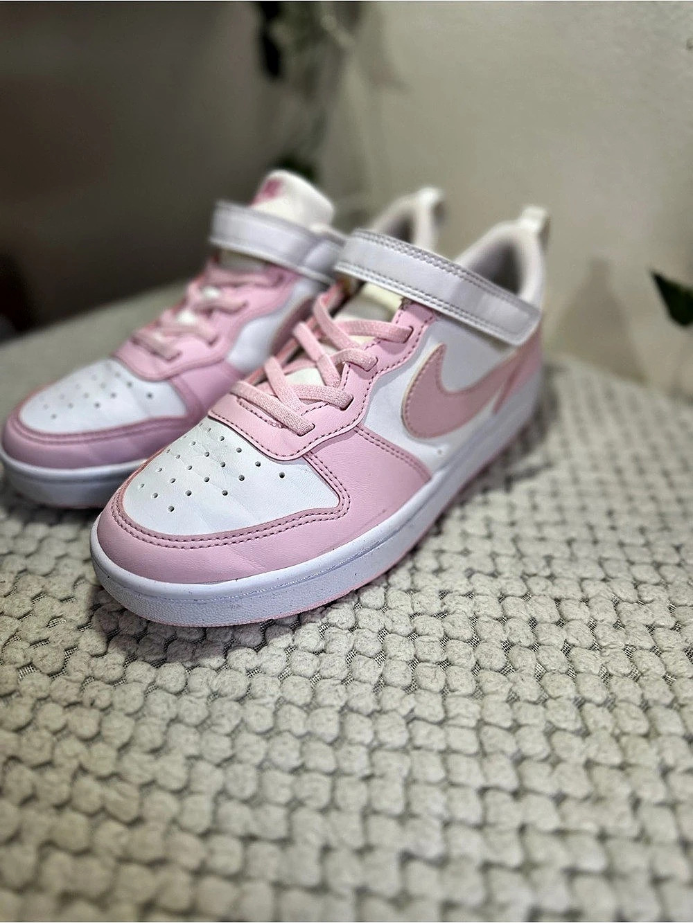 Nike Court Borough Low Recraft Pink & White Sneakers Girls US 3Y